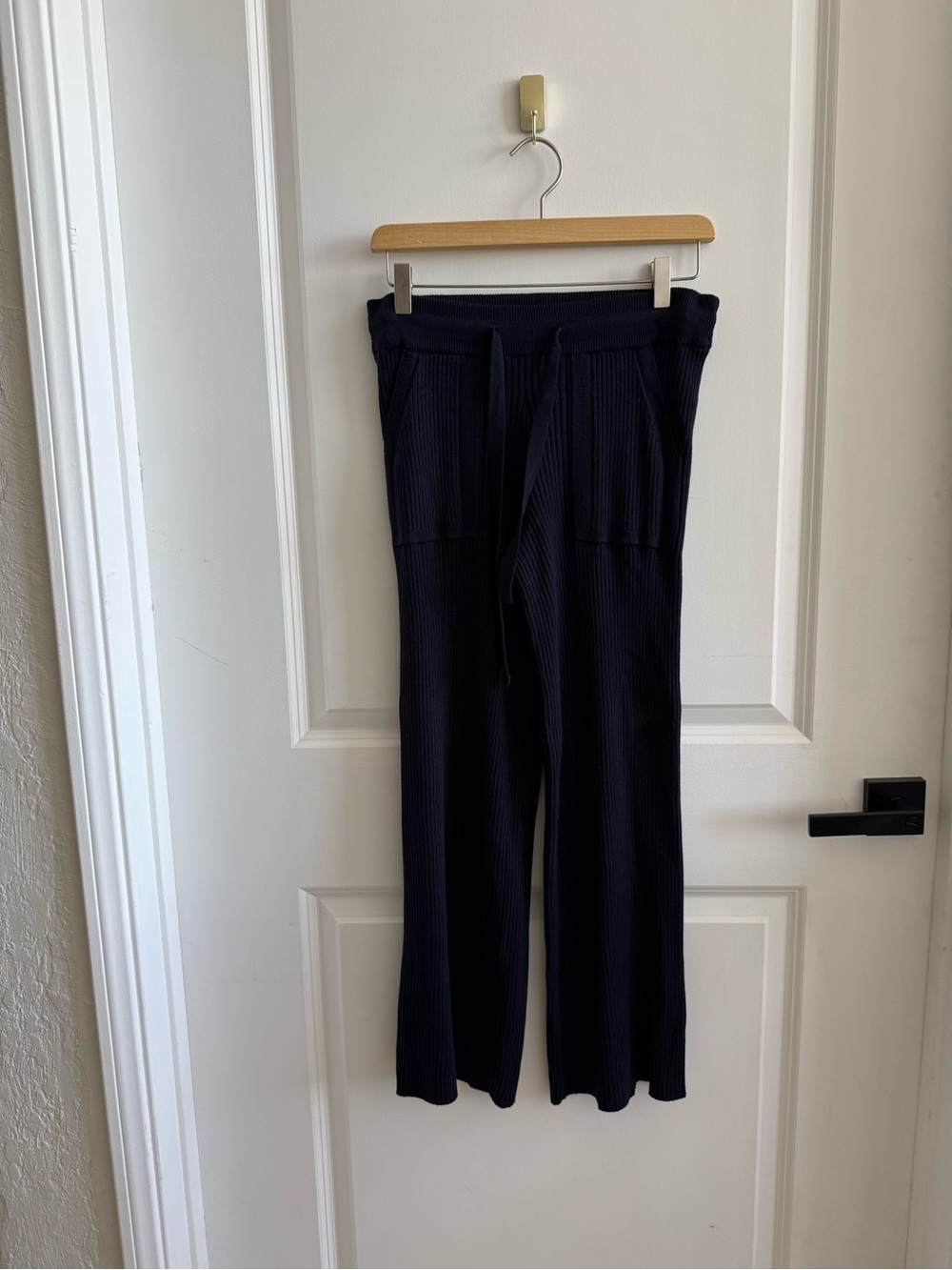 Splendid Navy Ribbed Wide-Leg Lounge Pants